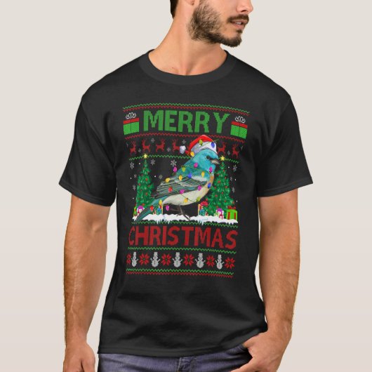 T-shirt Wren Bird   Xmas Tree Ugly Santa Wren Christmas (Devant)