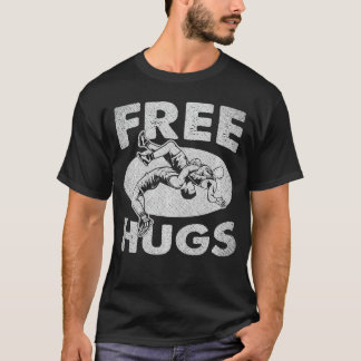 T-shirt Wrestling Funny Free Hugs Wrestling girl