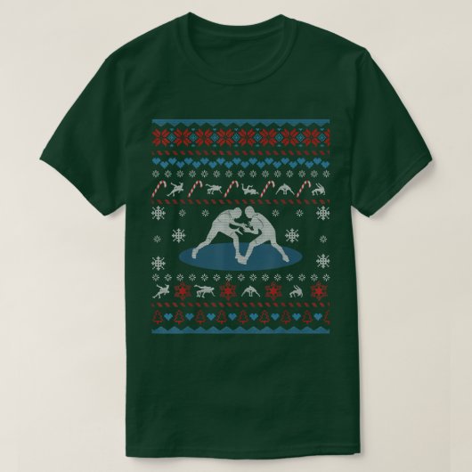T-shirt Wrestling Ugly Christmas Sweater Funny Gifts For W (Design devant)