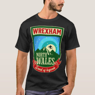 T-shirt Wrexham Hommes Femmes Étudiantes Gallois Dragon Pa