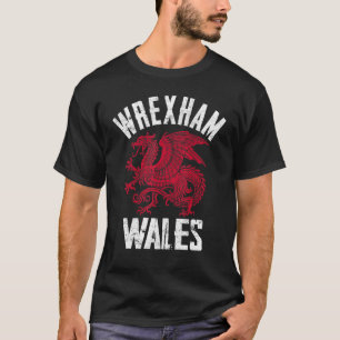T-shirt Wrexham Wales Retro Vintage Love Wrecsam Dragon We