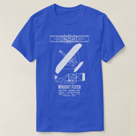 T-shirt Wright Brothers Flyer Premier plan Diag Infographi (Design devant)