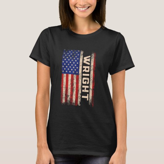 T-shirt Wright Nom de famille Shirt Wright Nom American Fl (Devant)