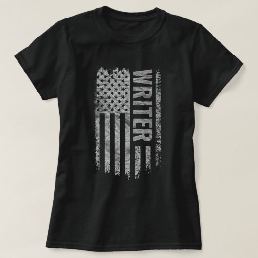 T-shirt Writer USA Flag Distressed design (Design devant)