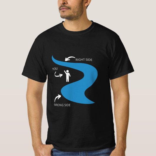 T-shirt Wrong side of the river (Devant)