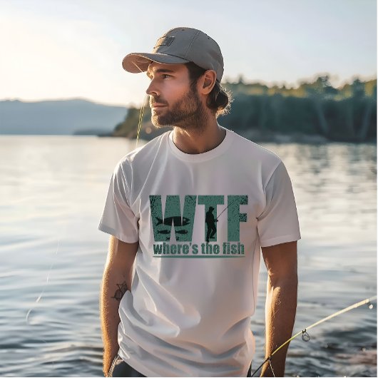 T-shirt WTF où est le poisson la pêche amusante