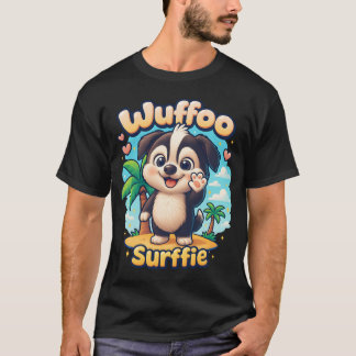 T-shirt Wuffoo Surffie Cute Kawaii Puppy Tropical Island