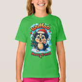 T-shirt Wuffoo Surffie Merry X-mas Kawaii 3D Holiday (Devant)