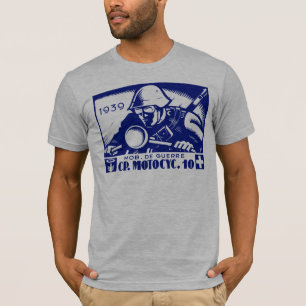 T-shirt WWII Swiss Motorcycle Company, bleue