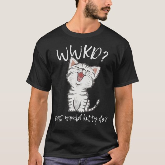 T-shirt WWKD Qu'Est-Ce Que Kitty Ferait Chat Mignonne (Devant)