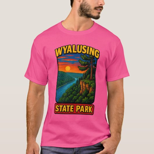 T-shirt Wyalusing State Park Wisconsin Sunset Overlook Mis (Devant)