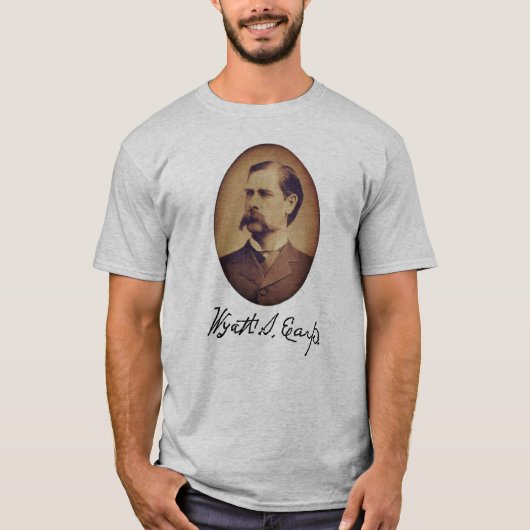 T-shirt Wyatt Earp Portrait and Signature (Devant)