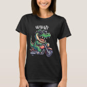 T-shirt Wyatt Funny Alligator Motorcycle Conception pour g (Devant)