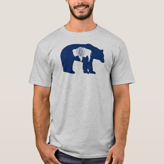 T-shirt Wyoming Flag Bear (Devant)