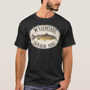 T-shirt Wyoming Jackson Hole truite poisson vole pêche Vin