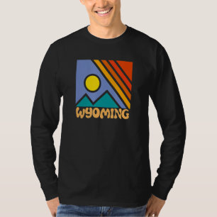 T-shirt Wyoming Retro Vintage Extérieur Montagne Graphic D