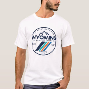 T-shirt Wyoming Retro Vintage Mountain Outdoors Plan d'éta
