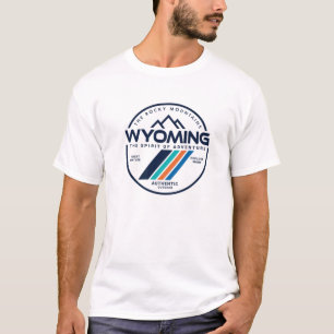 T-shirt Wyoming Retro Vintage Mountain Outdoors State Grap