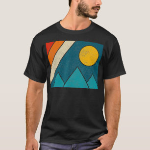 T-shirt Wyoming Vintage State Map Montagnes Randonnée Natu