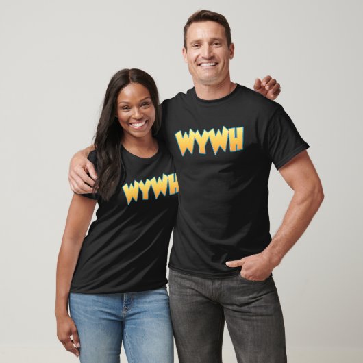 T-shirt WYWH Souhaitez Que Vous Étiez Ici Texte Message Ac (Unisexe)