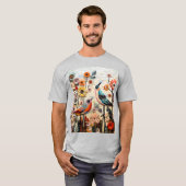 T-shirt X9 design filigrané - Pour les fleurs d'amour des  (Devant entier)