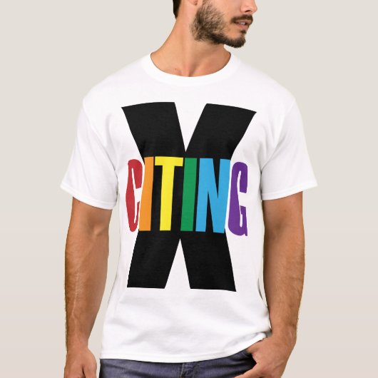T-shirt X-Citation Excitant Black Rainbow Lettres d'origin (Devant)