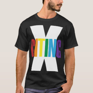 T-shirt X Citation Excitante Rainbow Black Lettres origina
