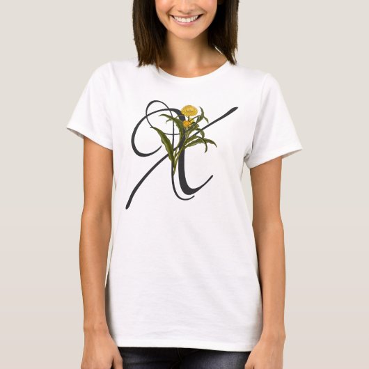 T-shirt X initial, Xerochrysum bractea (Devant)
