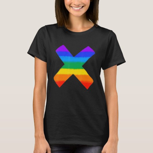 T-shirt X Lgbtq Gay Rights Fière Fierté Arc-en-ciel (Devant)