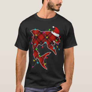T-shirt X-Mas Requin Océan Poisson de mer Lumières de Noël