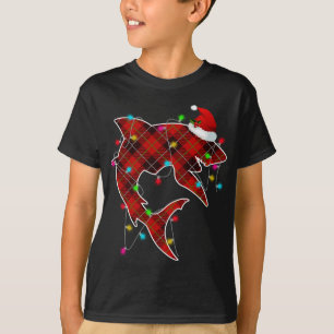 T-shirt X-Mas Requin Océan Poisson de mer Lumières de Noël