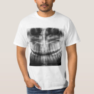 T-shirt X-Ray Teeth Bouche sourire noir et blanc