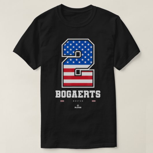 T-shirt Xander Bogaerts US Numéro du drapeau (Design devant)