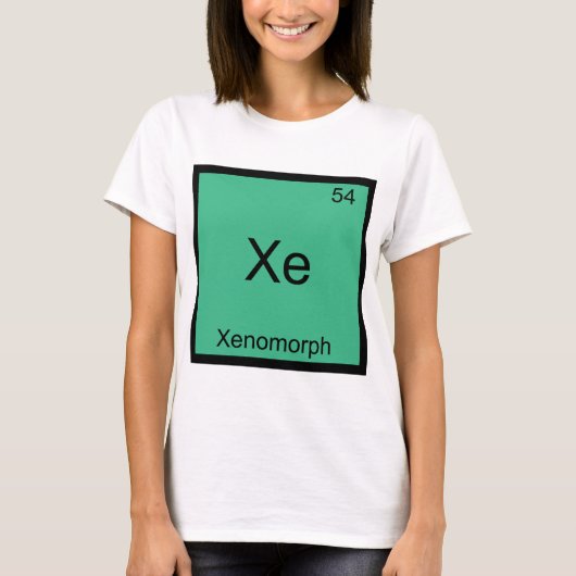 T-shirt Xe - Xenomorph Symbole de l'élément de chimie amus (Devant)