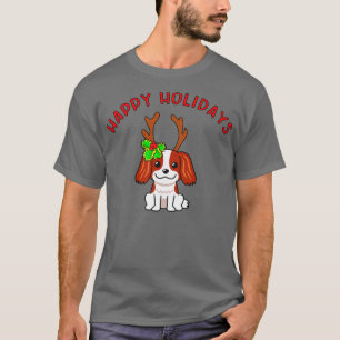 T-SHIRT XMAS COCKER SPANIEL PUPPER AVEC ANTLERS DE RÉINDEU