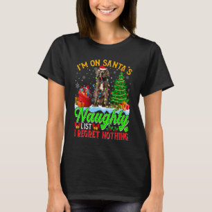 T-shirt Xmas Dane Dog Sur Père Noël Liste Des Méchants