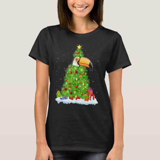 T-shirt Xmas Decorations Lights Santa Hornbill Bird Christ (Devant)