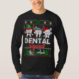T-shirt Xmas Dental Squad Dents Casquette Père Noël Elf Re