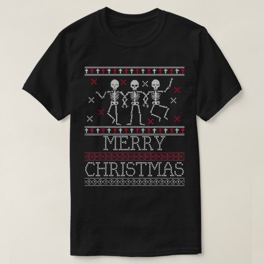 T-shirt Xmas Doux moche Goth Danse Éffrayante Skeleton Chr (Design devant)