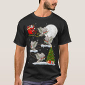 T-shirt Xmas Éclairage Père Noël équitation Chouette neige (Devant)