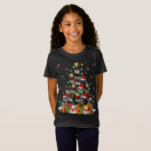 T-Shirt Xmas Éclairage Père Noël miniature Schnauzer Chien (Devant entier)