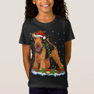 T-Shirt Xmas Famille Correspondant Père Noël Airedale Terr