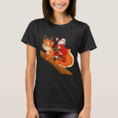 T-shirt Xmas Family Matching Funny Santa Riding Squirrel C (Devant)