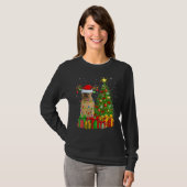 T-shirt Xmas Holiday Light Santa Brussels Griffon Dog Chri (Devant entier)