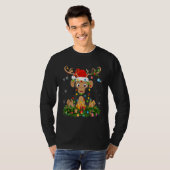 T-shirt Xmas Holiday Reindeer Hat Santa Chimpanzee Christm (Devant entier)