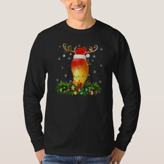T-shirt Xmas Holiday Reindeer Hat Santa Mango Christmas   (Devant)
