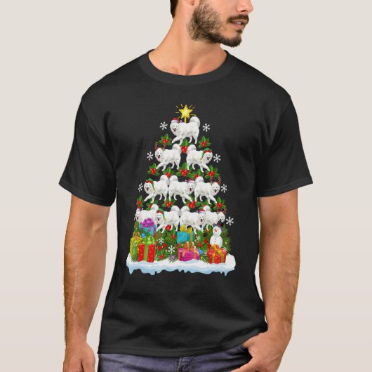 T-shirt Xmas Holiday Santa Samoyed Dog Christmas Tree (Devant)