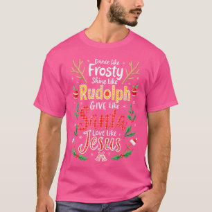 T-shirt Xmas Jésus Danse Chrétienne Comme Frosté Brille Co