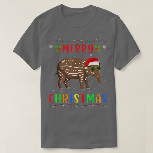 T-shirt Xmas Light Tapir Design Matching Christmas Pajama  (Design devant)