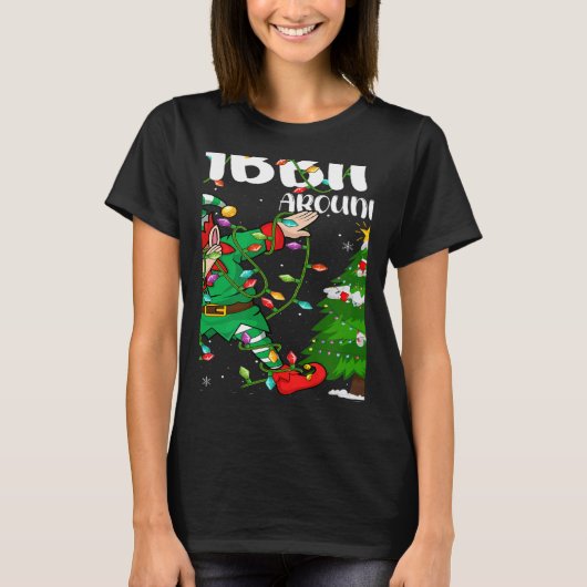 T-shirt Xmas Lighting Elf Dabbing Around The Christmas Tre (Devant)